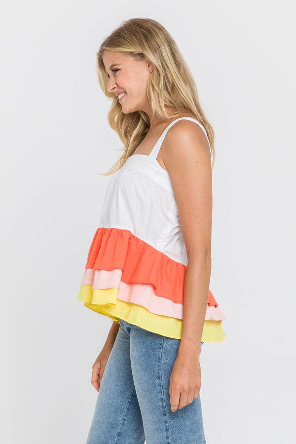 English Factory Color Block 3 Tiers Top MULTI