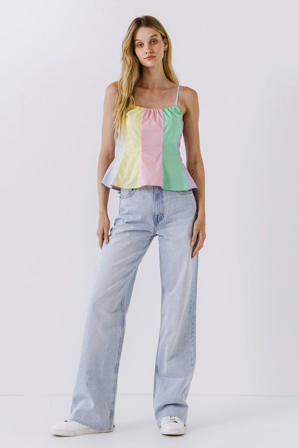 english factory Color Block Cami Top MULTI