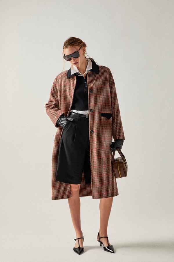 English Factory Color Block Coat BROWN