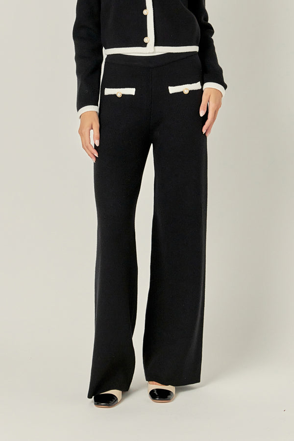 English Factory Color Block Pants BLACK/WHITE