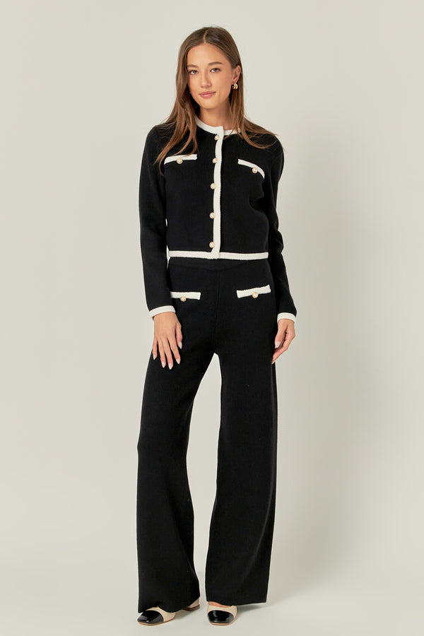 English Factory Color Block Pants BLACK/WHITE