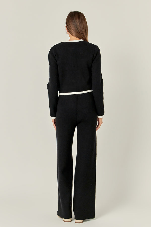 English Factory Color Block Pants BLACK/WHITE