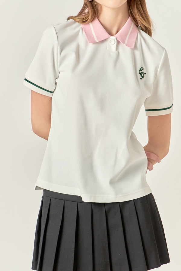 English Factory Color Block Polo Shirt OFF WHITE