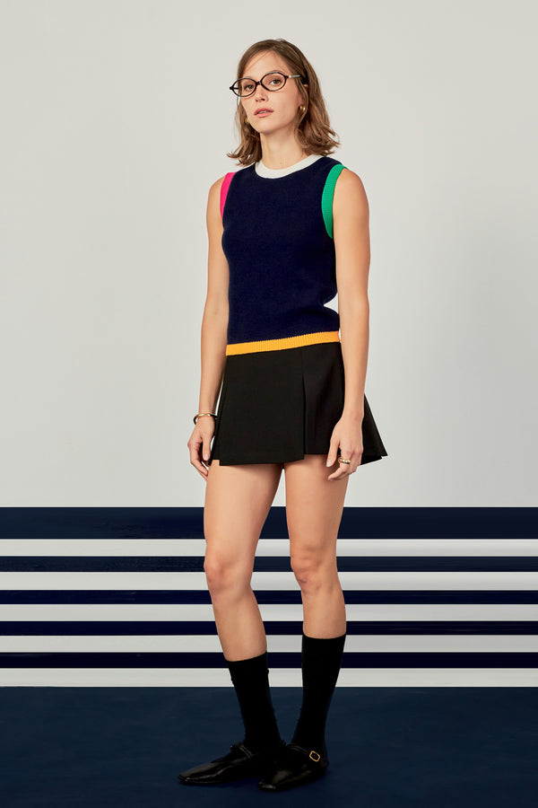 English Factory Color Block Vest NAVY MULTI