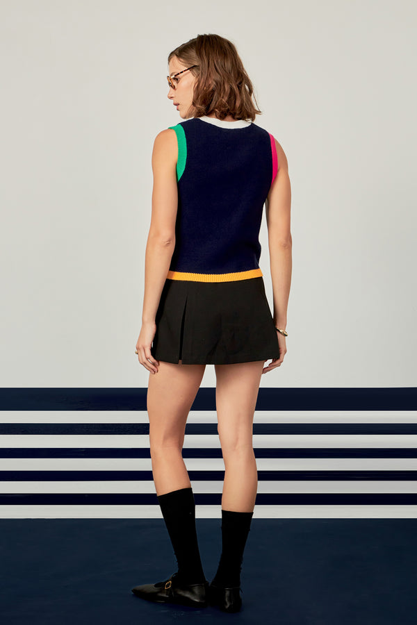 English Factory Color Block Vest NAVY MULTI