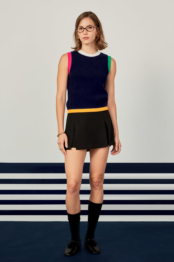 english factory Color Block Vest NAVY MULTI
