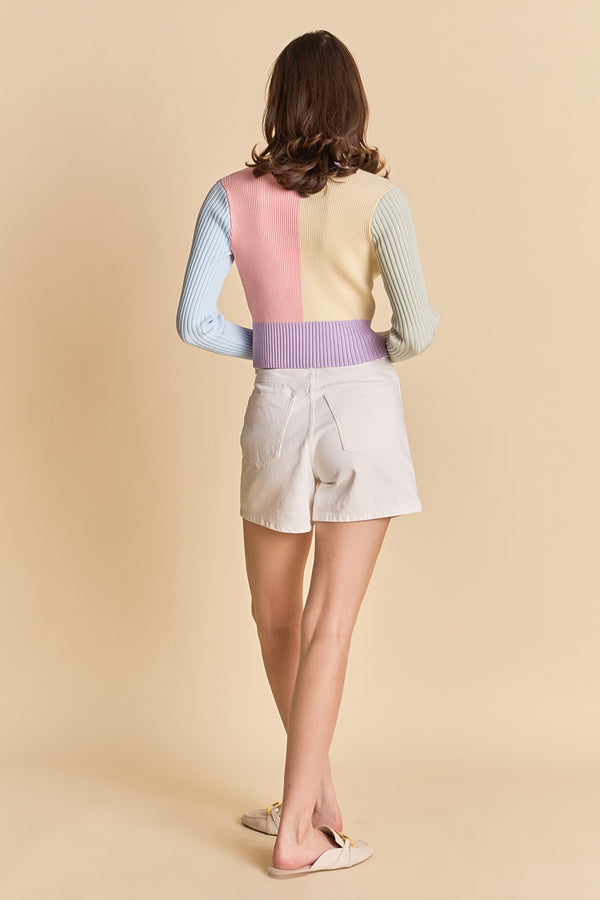English Factory Color Blocked Knit Cardigan MULTI