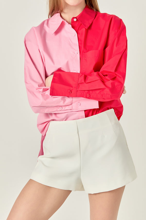 English Factory Colorblock Shirt PINK/RED