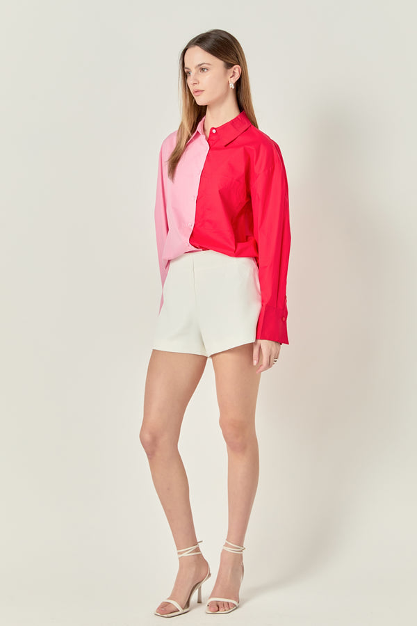 English Factory Colorblock Shirt PINK/RED