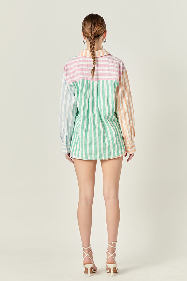 English Factory Colorblock Stripe Shorts MULTI