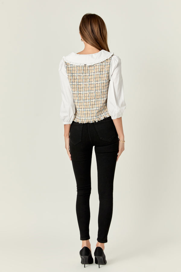 English Factory Combination Blouse BEIGE