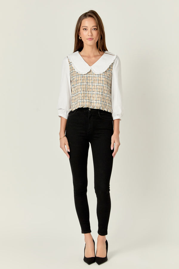 english factory Combination Blouse BEIGE