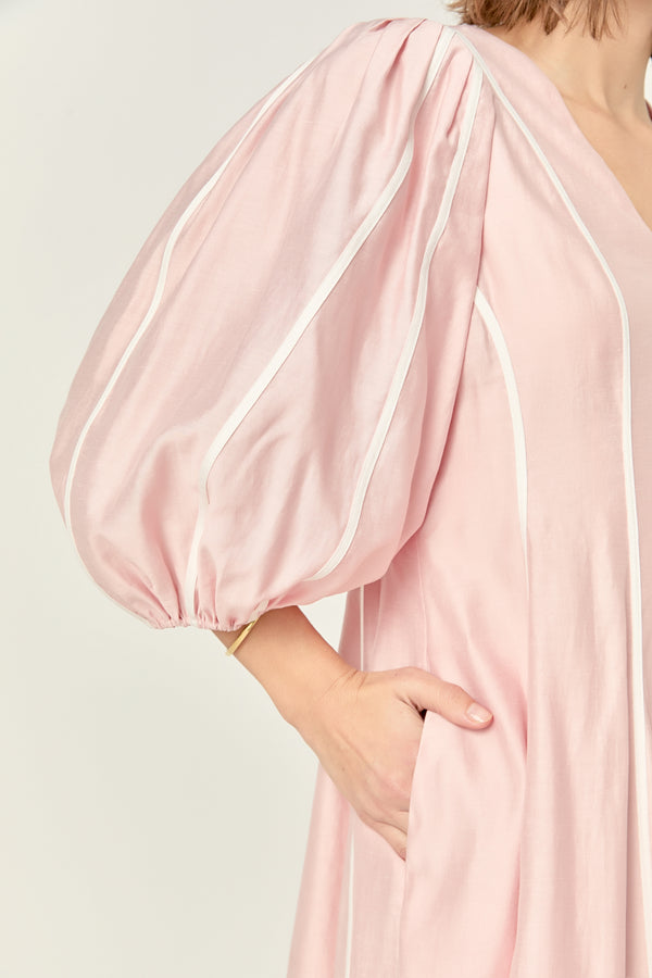 English Factory Contrast Binding Midi Dress PINK