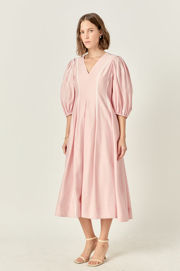 English Factory Contrast Binding Midi Dress PINK