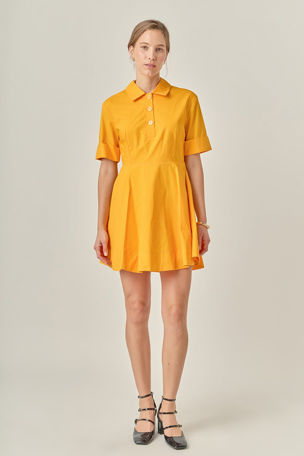 english factory Cotton Shirt Mini Dress ORANGE