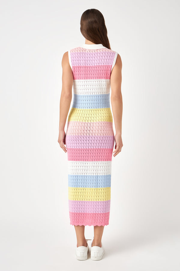 English Factory Crochet Knit Maxi Dress MULTI