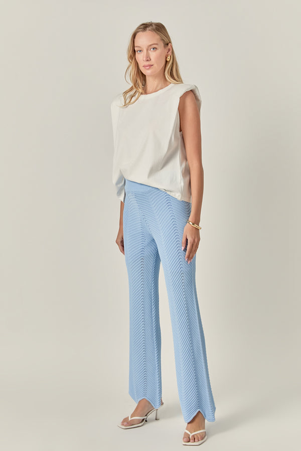 English Factory Crochet Knit Pants GREEN