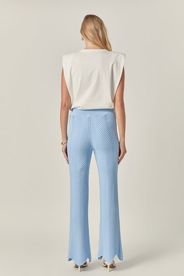 English Factory Crochet Knit Pants GREEN