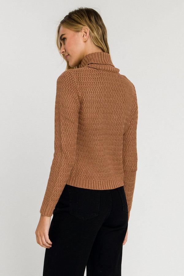 English Factory Cut-Out Neck Sweater CAFFE