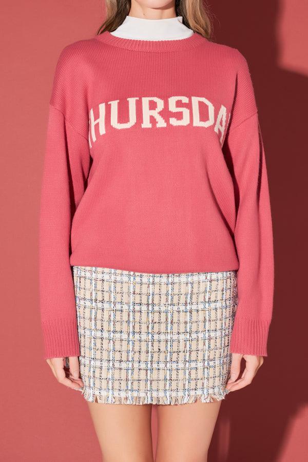 English Factory Days Of The Week Sweater LAVENDER