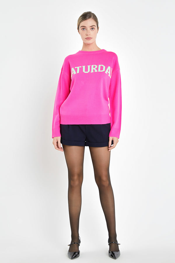 english factory Days Of The Week Sweater NEON PINK