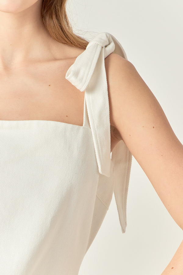 English Factory Denim Mini Dress WHITE