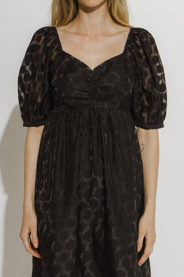 English Factory Dotted Mini Dress BLACK