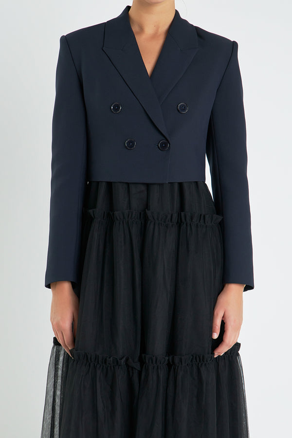 English Factory Double Breasted Button Blazer NAVY