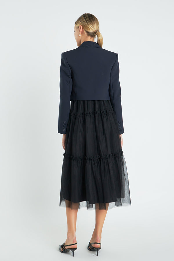 English Factory Double Breasted Button Blazer NAVY