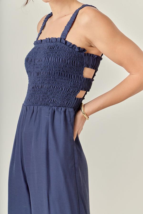 English Factory Elastic Strap Detail Jumpsuit NAVY