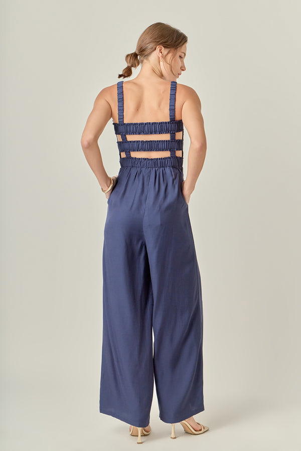 English Factory Elastic Strap Detail Jumpsuit NAVY