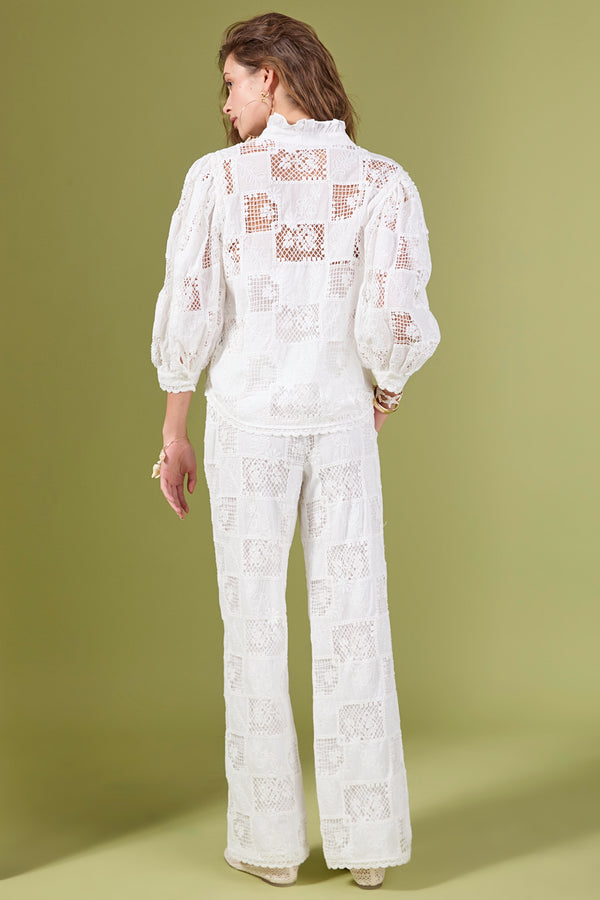 English Factory Eloise Embroidered Blouse WHITE