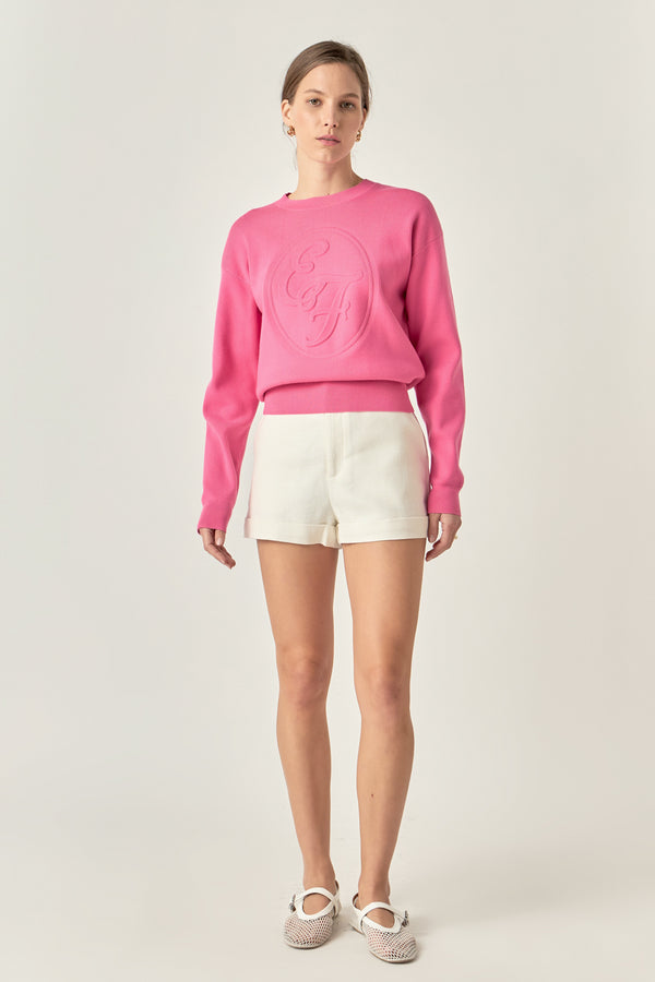 English Factory Embo Logo Knit Sweater PINK