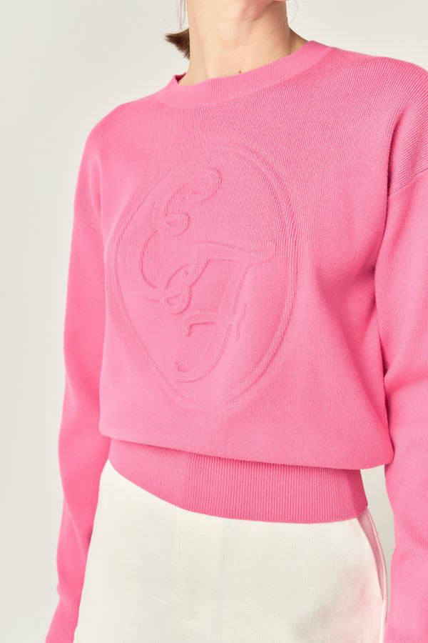 English Factory Embo Logo Knit Sweater PINK