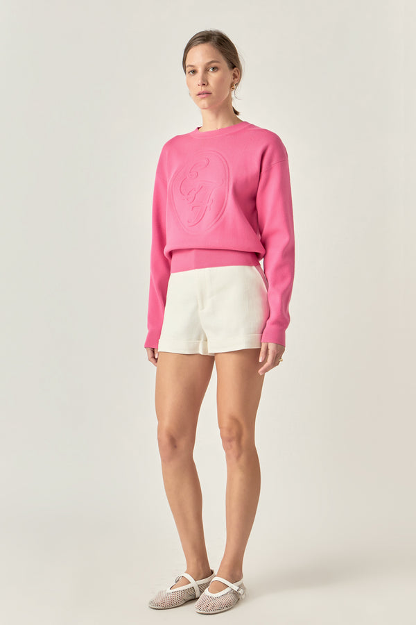 English Factory Embo Logo Knit Sweater PINK