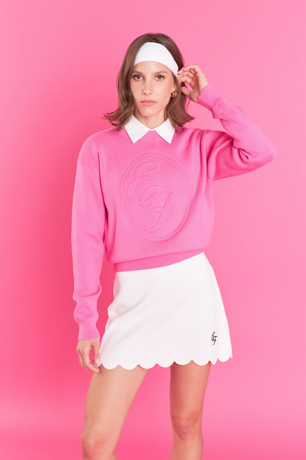 english factory Embo Logo Knit Sweater PINK