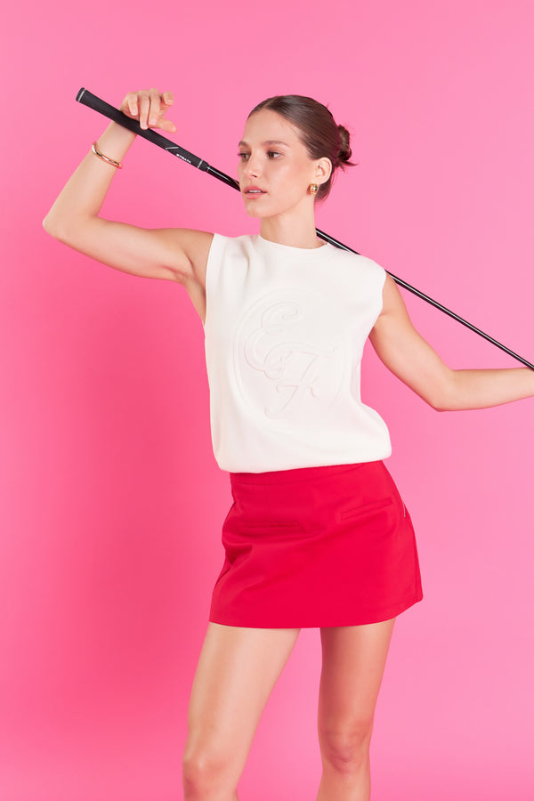 english factory Embo Logo Knit Vest IVORY