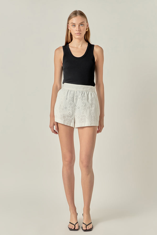 english factory Embroidered Cotton Shorts WHITE