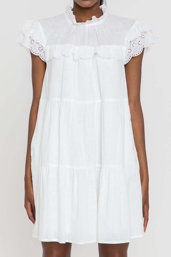 English Factory Eyelet Babydoll Dress WHITE