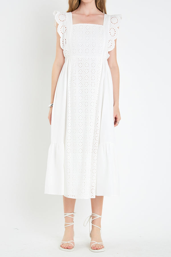 English Factory Eyelet Maxi Dress WHITE