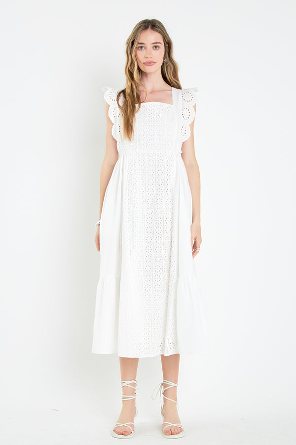english factory Eyelet Maxi Dress WHITE