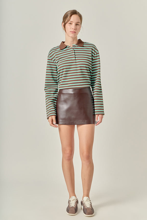 english factory Faux Leather Skort BROWN