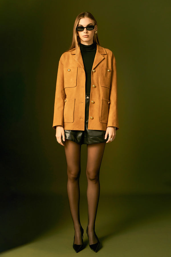 english factory Faux Suede Jacket CAMEL