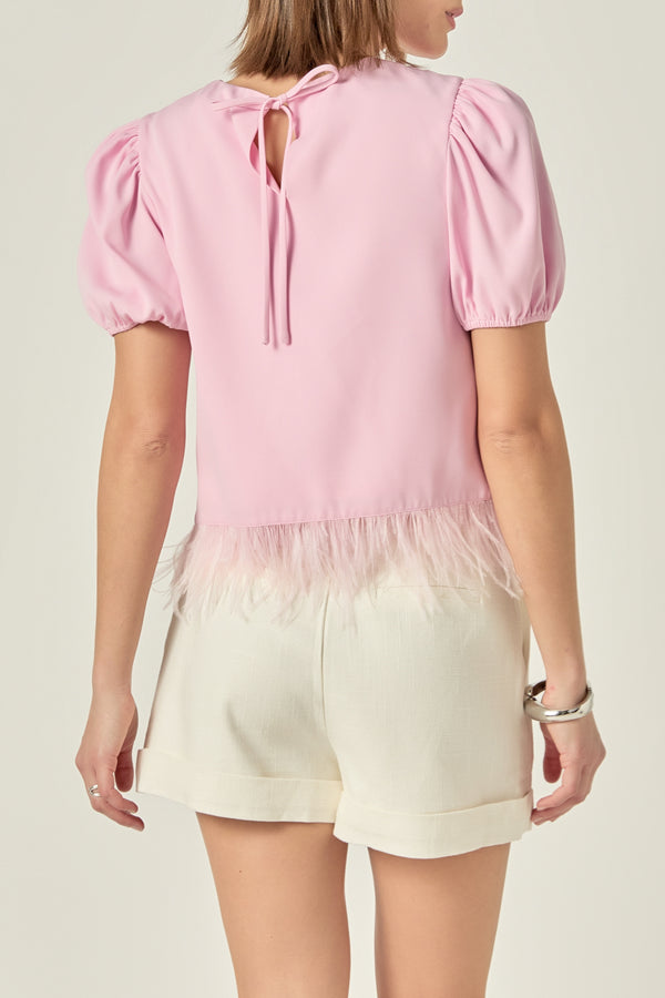 English Factory Feather Edge Top WHITE