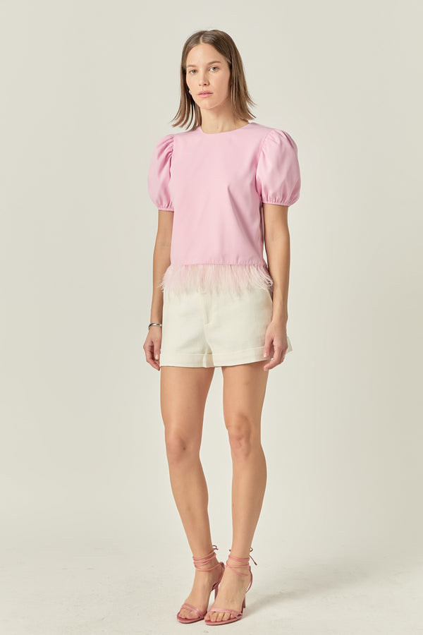 English Factory Feather Edge Top WHITE