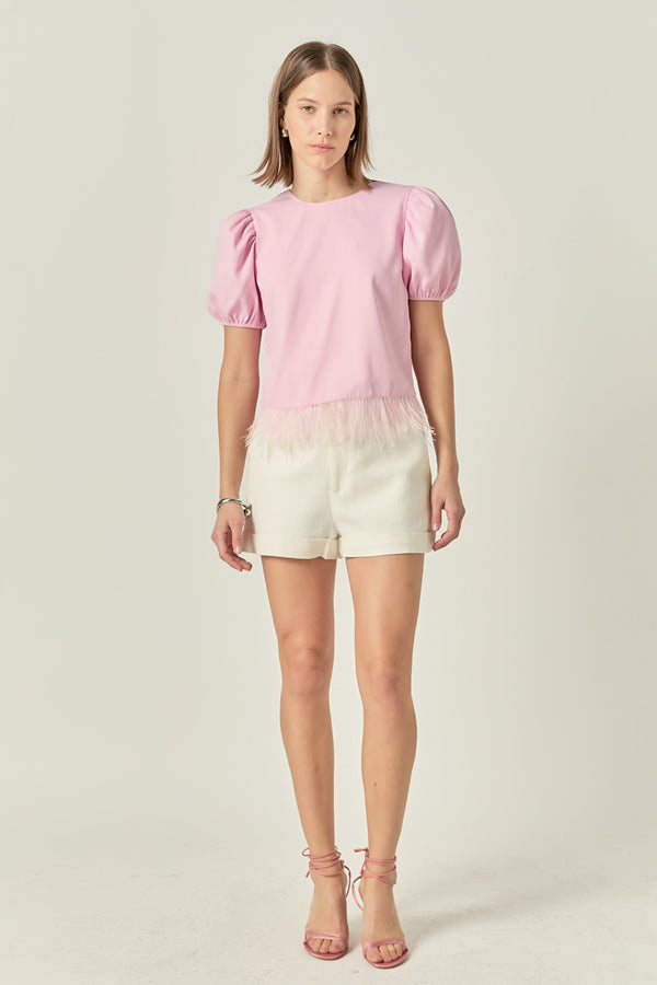 english factory Feather Edge Top WHITE