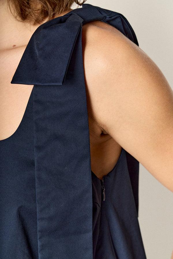 English Factory Femme Bow Detail Mini Dress NAVY