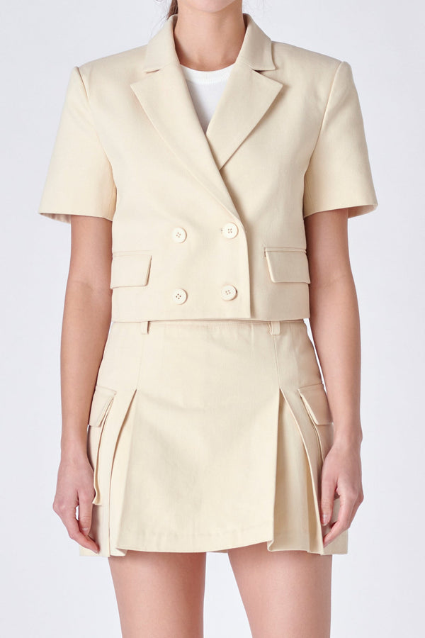 English Factory Flap Pocket Mini Cargo Skort BEIGE