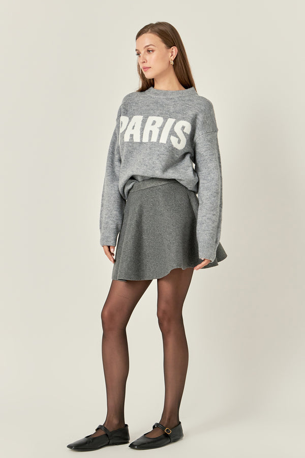 English Factory Flare Mini Skirt CHARCOAL