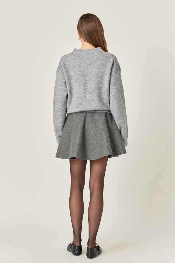 English Factory Flare Mini Skirt CHARCOAL